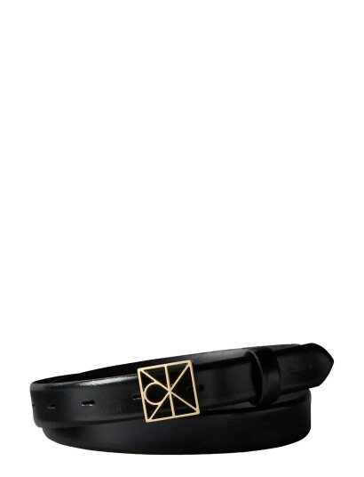 Calvin Klein Emblem Buckle 25Mm Fixed Smooth - Black - 80