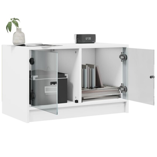 vidaXL TV-benk med dør hvit 68x37x42 cm 8721012213074