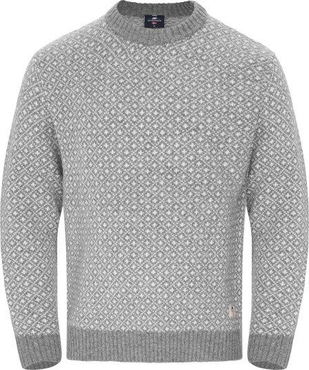 Gridarmor Men"s Heavy Knit Wool Sweater Grey Melange L