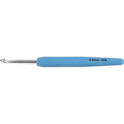 Heklenål, L: 13,3 cm, størrelse 5 mm, blå, 1 stk. Heklenål, L: 13,3 cm, størrelse 5 mm, blå, 1 stk.