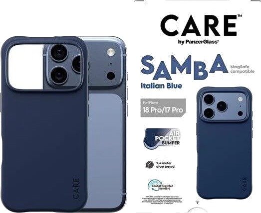 CARE by PanzerGlass Samba Case Italian Blue w. MagSafe Apple iPhone 18 Pro | 17 Pro