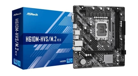 ASRock H610M-HVS Micro ATX Hovedkort med LGA1700 Sokkel og DDR4 RAM ASRock H610M-HVS Micro ATX Hovedkort med LGA1700 Sokkel og DDR4 RAM