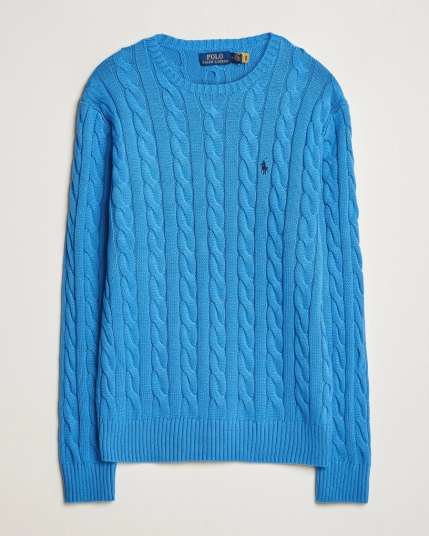Polo Ralph Lauren Cotton Cable Pullover Blue Orbit