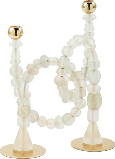 Pols Potten Beads lysestake 38 cm hvit