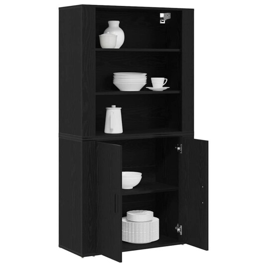 Høyskap Svart eik 80 x 33 x 150 cm Konstruert tre Høyskap Svart eik 80 x 33 x 150 cm Konstruert tre