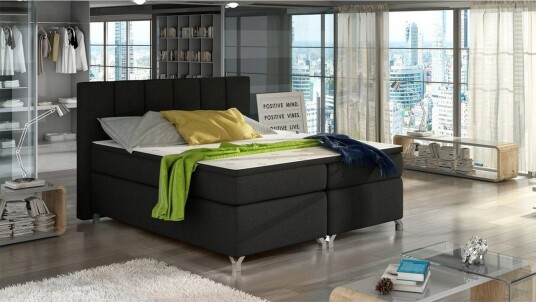 Box Spring Eltap Basilio Sawana 14 Svart 180x200 cm