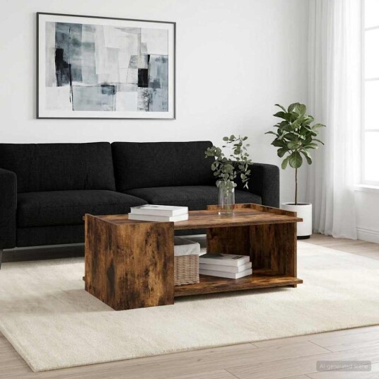 Kaffebord Røkt Eik 90 x 50 x 33 cm Konstruert tre