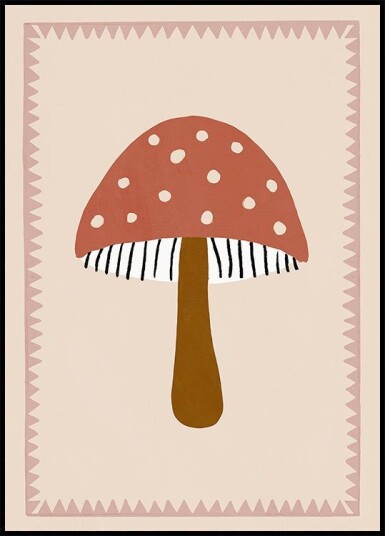 Cute Toadstool Plakat Plakat / 40x50cm