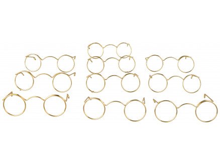 Diverse Nisseglass dukkeglass 6 cm Metall 10 stk