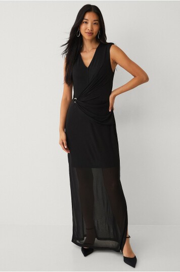 Selected Femme Maxikjole slfOlga SL Slim Ankle Dress Svart