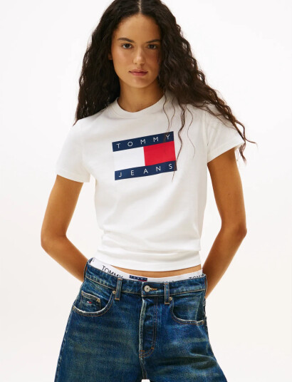 Tommy Jeans Tjw Reg Tj Flag Ss Tee - White - XL