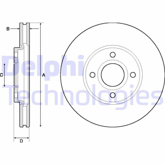 Bremseskive DELPHI BG4715C Bremseskive DELPHI BG4715C