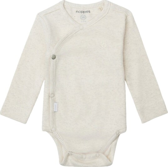 Noppies U Romper Rib Nino Ls   P611 OATMEAL MELANGE   50