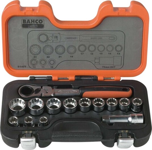 Bahco S140T Pipenøkkelsett 14 Deler 10-24 mm Håndverktøy Bahco S140T Pipenøkkelsett 14 Deler 10-24 mm Håndverktøy