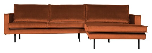 BePureHome Rodeo 3-seter. Sofa m/høyrevendt sjese - Rust Velur