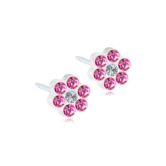 Blomdahl Ørestikker Daisy Rose/crystal 5mm - 1 Par