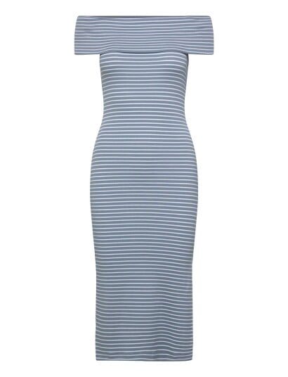Lauren Ralph Lauren Cm 2X2 Rib Knt Dresses Blue XL