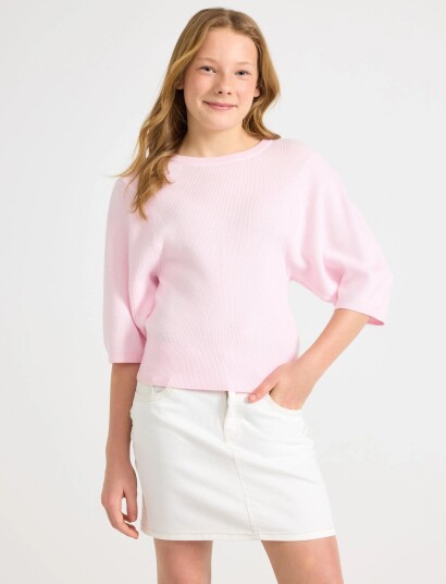Lindex Top Knitted Big Sleeve   Pink   158/164