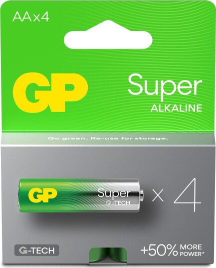 GP Super Alkaline Batteri AA LR6 4-pk