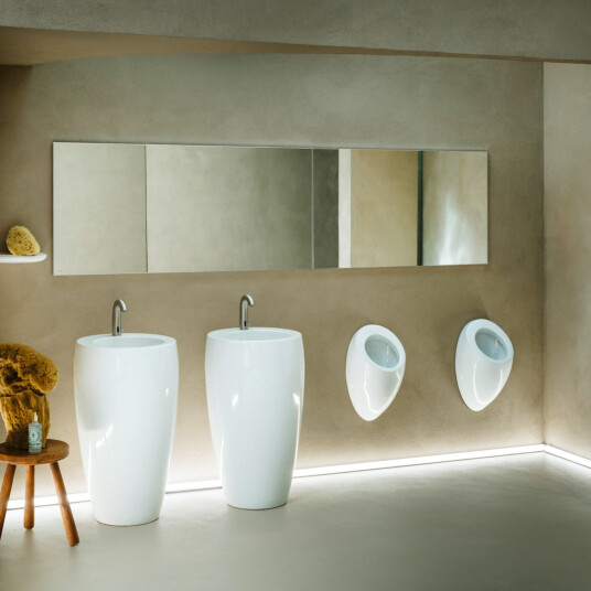 LAUFEN IL BAGNO ALESSI URINAL MED VANNLÅS & LOKK 32,5X29 CM LCC HVIT