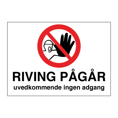 Jo Safety HMS Byggeplasskilt: Riving Pågår uvedkommende ingen adgang 500 x 700 mm 6301040 Jo Safety HMS Byggeplasskilt: Riving Pågår uvedkommende ingen adgang 500 x 700 mm 6301040