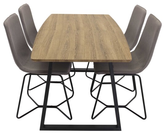 Venture Design Inca & X-chair spisegruppe Natur/svart 4 st stoler & bord 160 x 85 cm