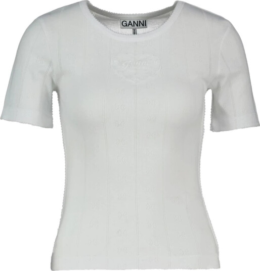 Ganni Dame Topper Hvit S,