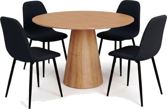 Siena spisegruppe rund 110 cm eik med 4 Nibe spisestoler - Eik