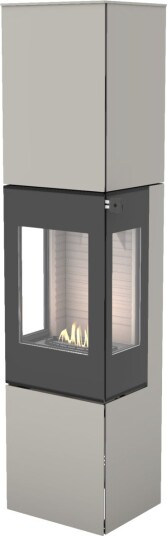 Nexo 185 nikkel frittstående biopeis med sideglass og glassdør