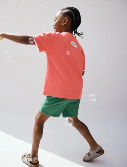 Mango Cotton Shorts With Drawstring Green 12 18M