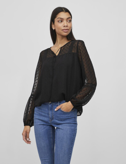 Vila Viedee L/S Top - Noos - Black - 34