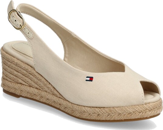 Tommy Hilfiger Mid Wedge Espad Slingback Beige 42