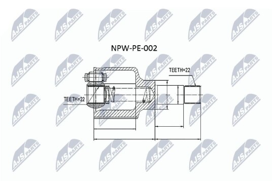 Nty Drivknute drivaksel NTY NPW PE 002