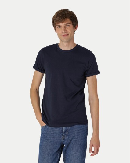 Neutral Organic   Mens Roll Up Sleeve T shirt Blå