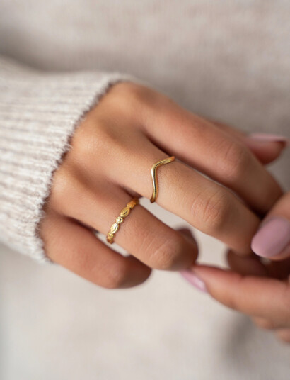 My Jewellery Ring Onesize Angle   Gold   