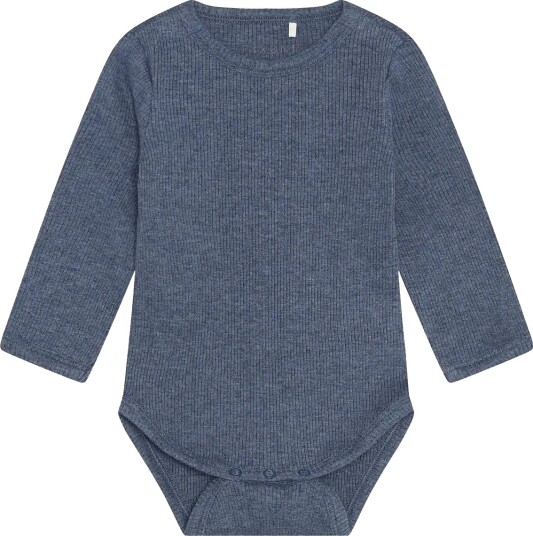 Blå Body Ls Melange Rib   Blue   62