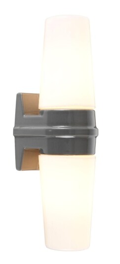 Ifø Electric Ifø Bernadotte dobbel vegglampe IP44 - Grå Ifø Electric Ifø Bernadotte dobbel vegglampe IP44 - Grå