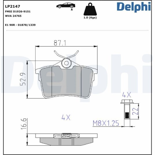 Bremseklosser DELPHI LP2147 Bremseklosser DELPHI LP2147