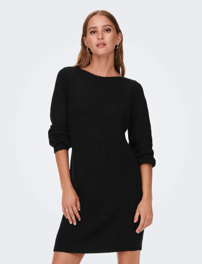 JDY Jdywhitney Megan L/S Boat Dress Knt Noos   Black   XL