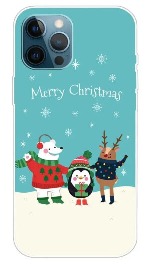 INCOVER iPhone 15 Pro Fleksibelt Plast Jul Deksel - Merry Christmas - Venner i Snøen