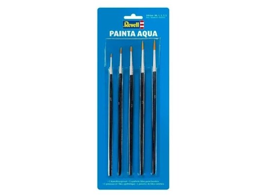 Revell Painta Aqua penselsett for akvarell - størrelser 00, 1, 2, 3, 5 Revell Painta Aqua penselsett for akvarell - størrelser 00, 1, 2, 3, 5