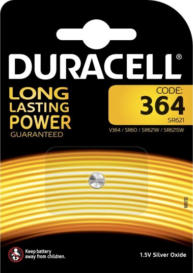 Duracell 364 Sølvoksid Knappcellebatteri 1.5V 20mAh