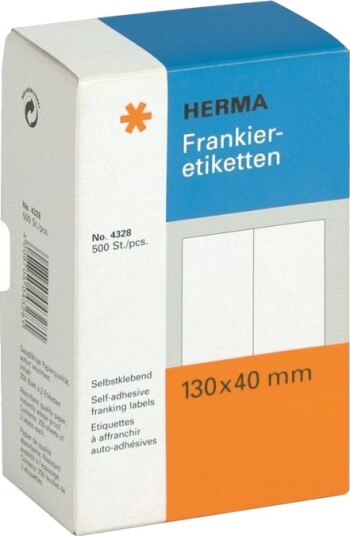Herma Franking Labels Papir Matt Selv-Adhesiv Hvit 130 X 40 Mm 500 EtikettEr 250 Ark X 2 Merkelapper 4328
