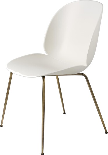 Gubi Beetle Spisestol Konisk Base Antikk Messing/ Alabaster Hvit