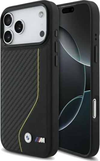 BMW M Carbon Line & Logo MagSafe Case for iPhone 17 Pro Max Yellow BMW M Carbon Line & Logo MagSafe Case for iPhone 17 Pro Max Yellow
