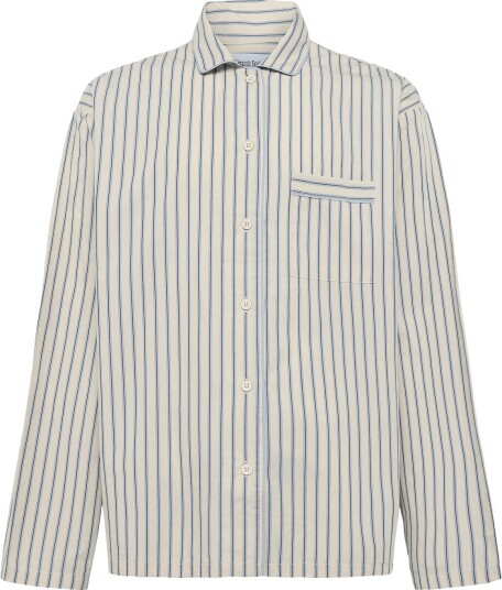 Organic Basics Core Sleep Poplin Shirt 2.0 CLOUDY BLUE STRIPE XS Organic Basics Core Sleep Poplin Shirt 2.0 CLOUDY BLUE STRIPE XS