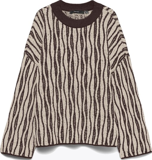 Vero Moda Josie Long Sleeve O Neck Long Pullover Brun L