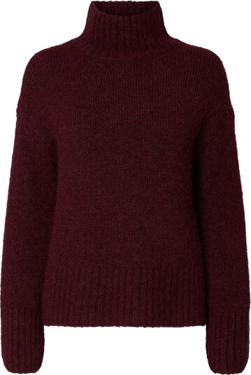 Selected FEMME - Pullover slfGabriella LS Knit High Neck - Rød XL