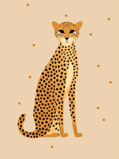 Plakat Gepard Illustrasjon