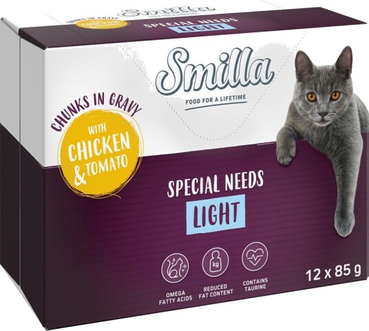 Smilla Våtfôr Adult Fresh Pouch Light Morsels I Saus Med Grønnsaker Og Tomat Kylling 12 X 85 G
